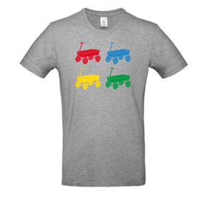 Vier bunte Bollerwagen